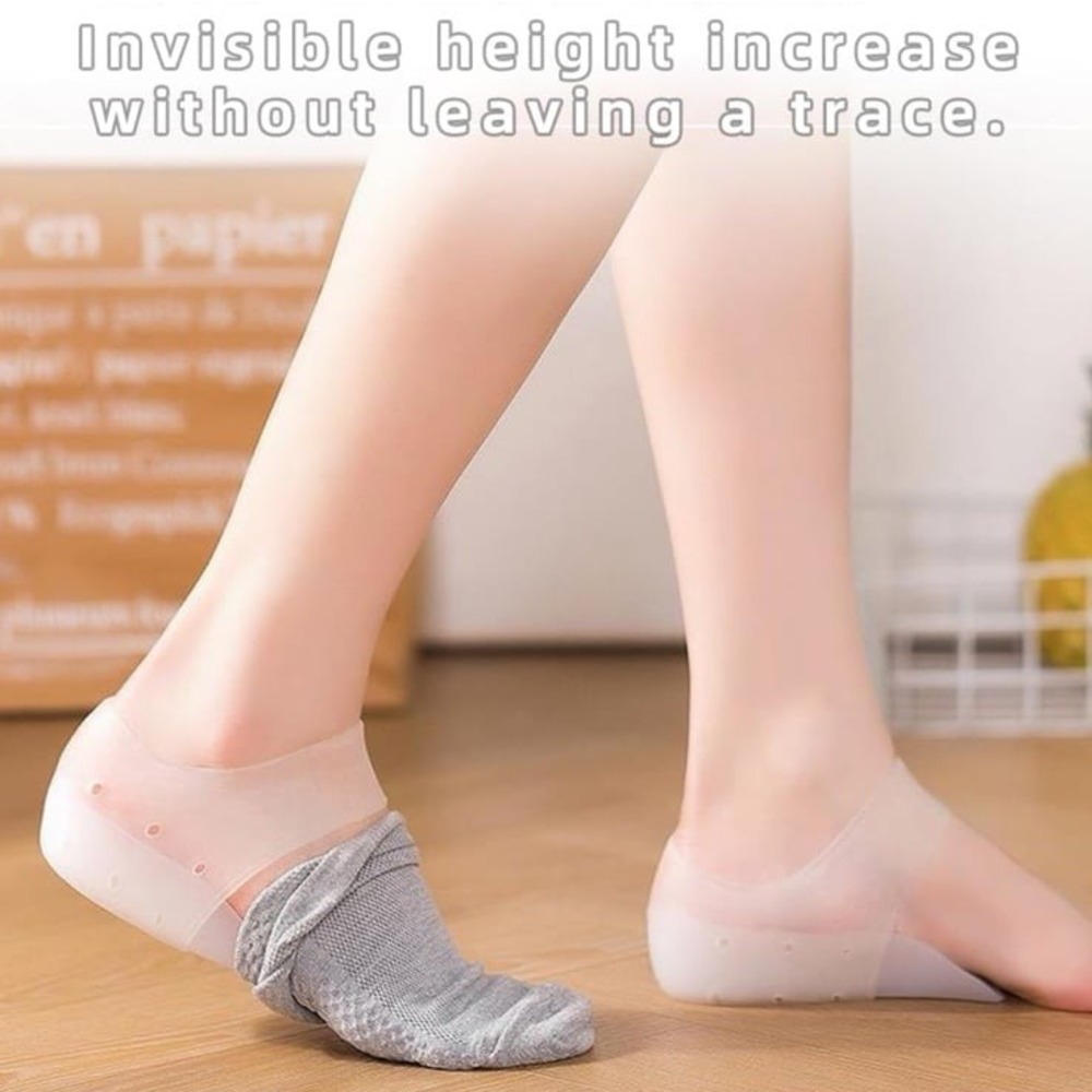 Height Heel Cups‎ Heel Pads Cushion Shoe Insert Gel Invisible Arch support clear